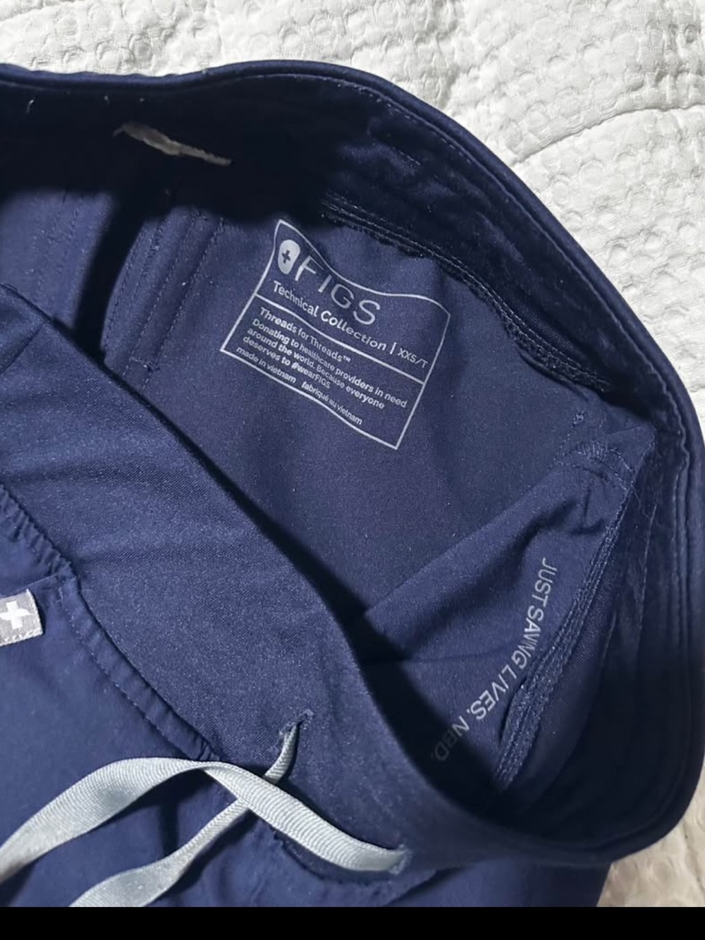 FIGS Zamora Jogger Scrub Pants with Drawstring - Women's Navy Blue (qty. 2) - Picture 3 of 6